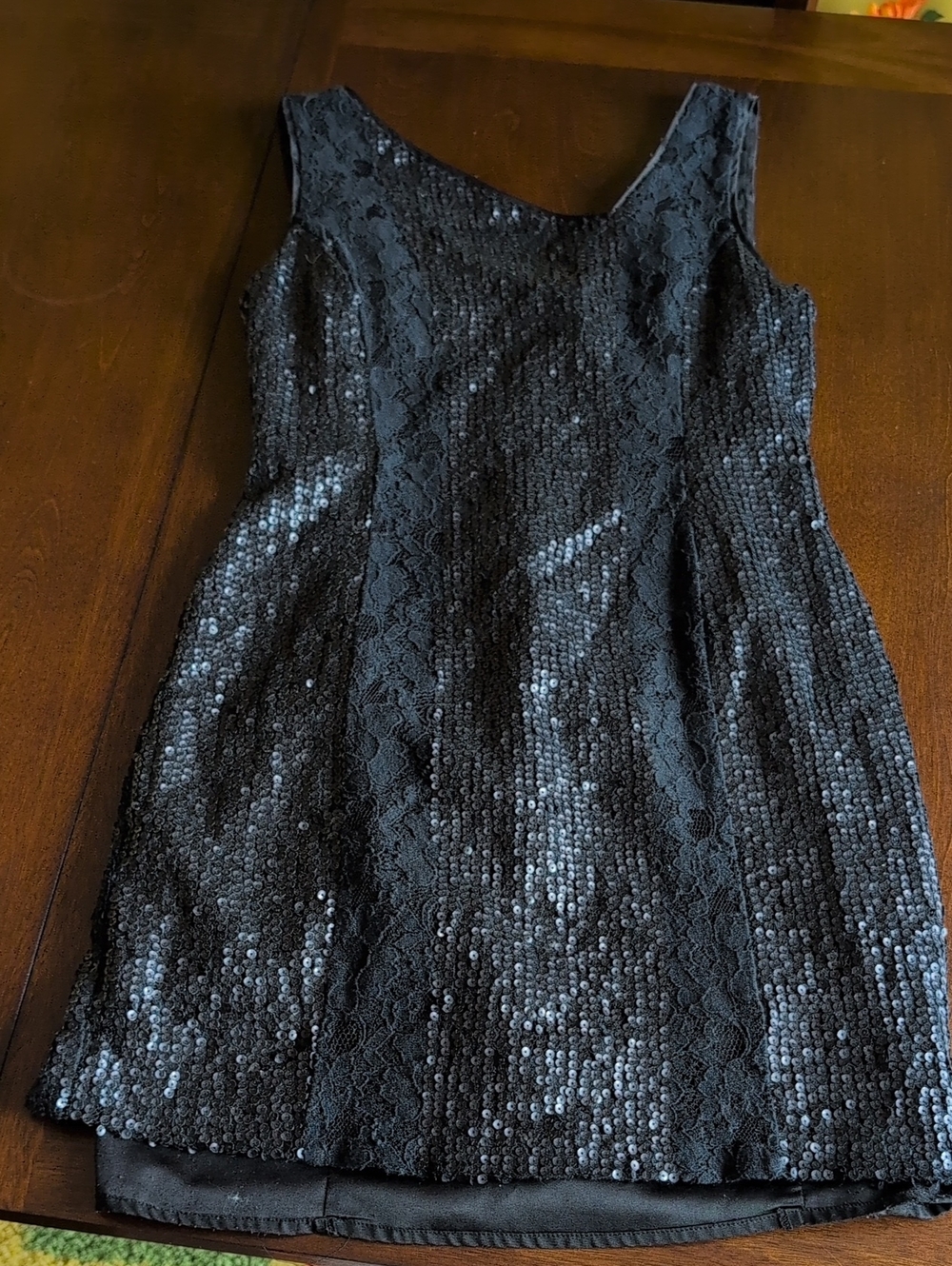 Black Sequin Lace Sheath Dress - Women's Cocktail Dress